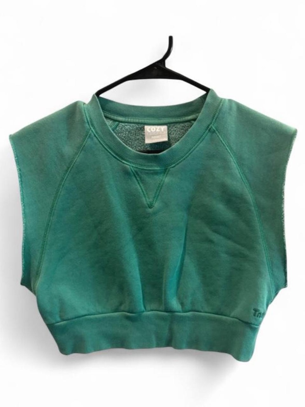 Women's Green Cropped Sleeveless Sweatshirt Aritzia TNA